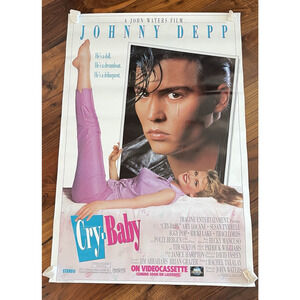 Cry-Baby Promo Poster 1990 John Waters Johnny Depp Traci Lords Vintage 40"x27"